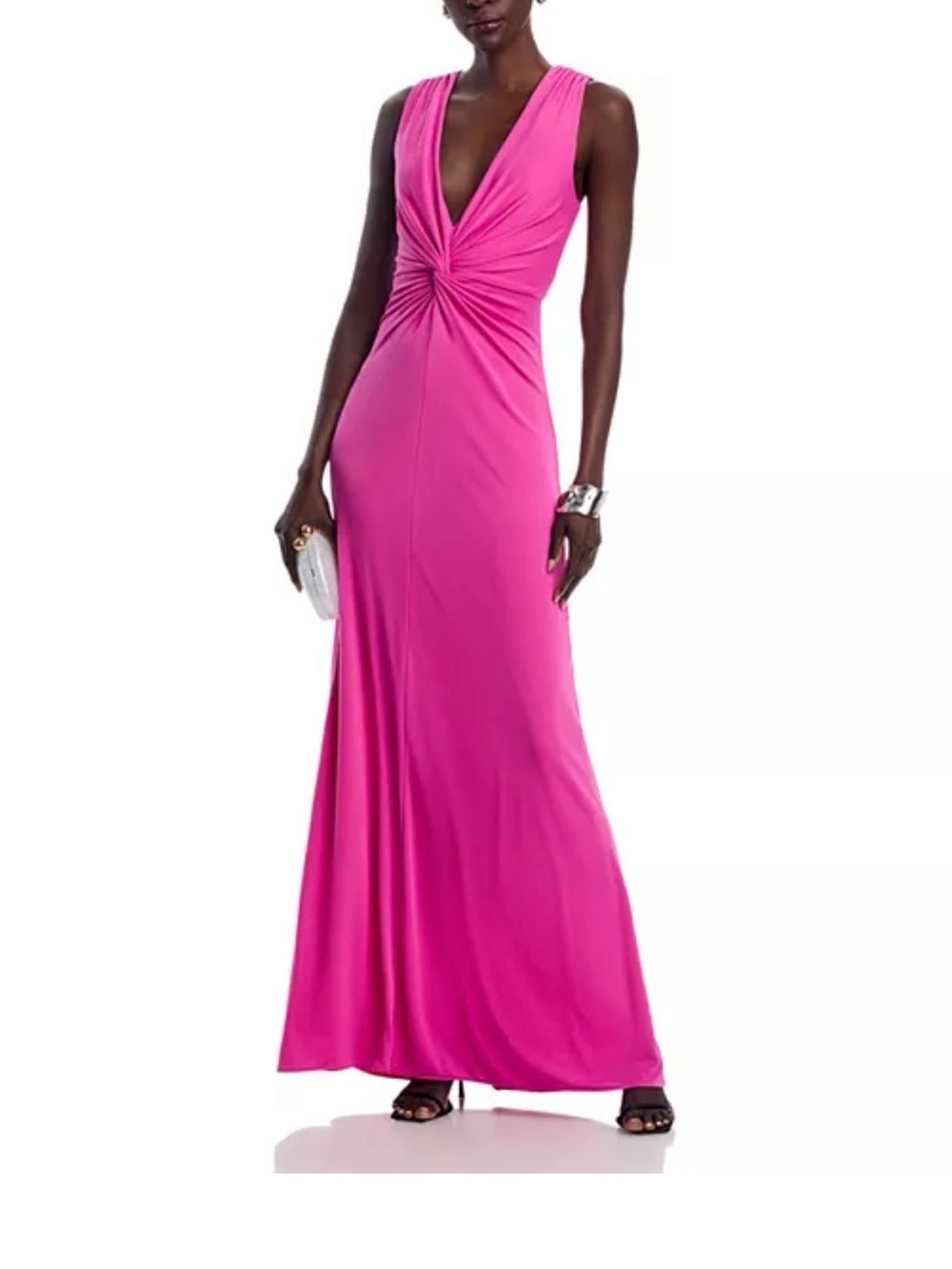 NWT cinq a sept Fuchsia Sleeveless Twist-Front Maxi Dress